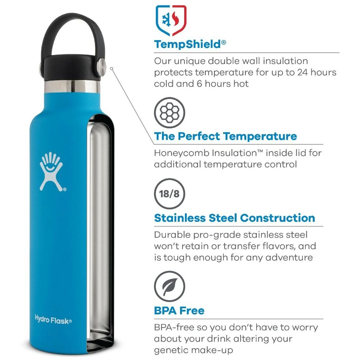 Hydro Flask Water Bottles 18oz Standard Mouth Water Bottle 2 Hydro Flask Water Bottles 18oz Standard Mouth Water Bottle - Image 2