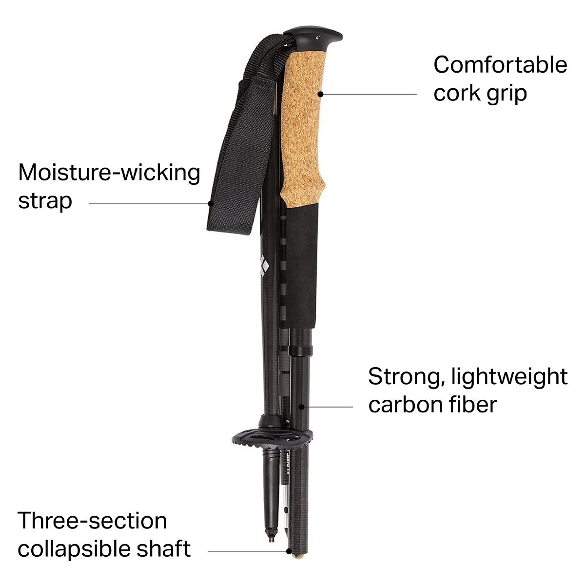 Black Diamond Trekking Poles Alpine Carbon Z Trekking Poles 2 Black Diamond Trekking Poles Alpine Carbon Z Trekking Poles - Image 2