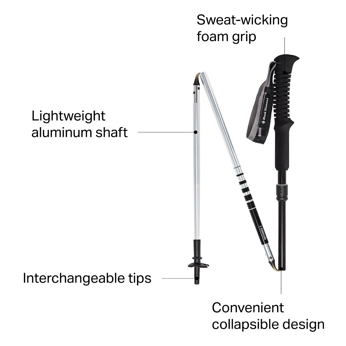 Black Diamond Trekking Poles Distance Z Trekking Poles 2 Black Diamond Trekking Poles Distance Z Trekking Poles - Image 2