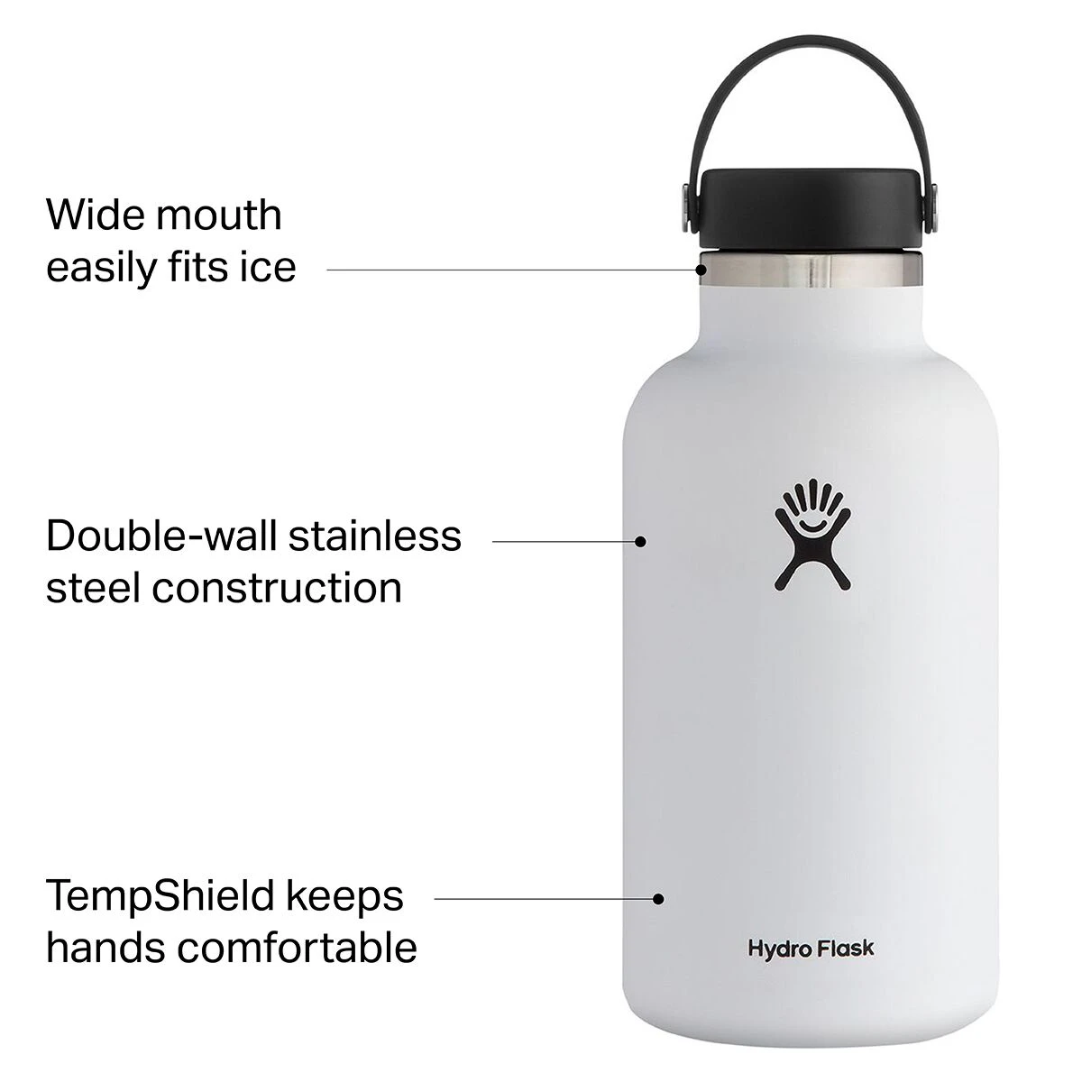 Hydro Flask Water Bottles 64oz Wide Mouth Flex Cap 2.0 Water Bottle 2 Hydro Flask Water Bottles 64oz Wide Mouth Flex Cap 2.0 Water Bottle - Image 2