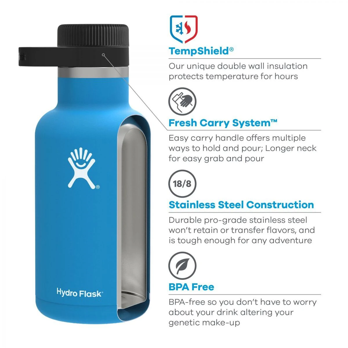 Hydro Flask Water Bottles 64oz Growler 5 Hydro Flask Water Bottles 64oz Growler - Image 5